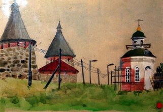 Иван Сотников. Соловки, июль 2004. Бумага, акварель <br> Ист.: ivansotnikov.art