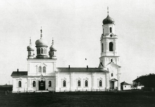 Троицкий собор г. Краснослободска, где протоиерей Петр Архангельский настоятельствовал 36 лет. Дореволюционная фотография. <br>
Опубл.: news.st-sindrovo.ru/userfiles/history/uk/uk-kh-01.jpg