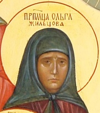 Преподобномученица Ольга (Жильцова). 
<br><i>Фрагмент иконы храма св. Новомучеников и Исповедников Российских в Бутове</i>