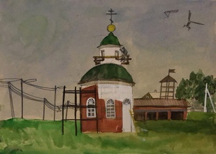 Иван Сотников. Соловки, 2004. Картон, акварель. Из собрания семьи автора <br> Ист.: ivansotnikov.art