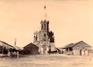 Храм Александра Невского. Серпухов, 1900-е. Фото священника Владимира  Модестова. (Из архива Модестовых).<br>Ист.:  gornitsa.ru