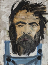 Иван Сотников. Автопортрет. 1991. Оргалит, масло. Из собрания семьи автора <br> Ист.: ivansotnikov.art