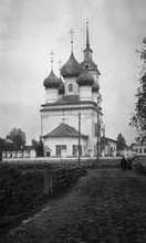 Преображенская Нагорная церковь погоста Пучеж, место служения священника Василия Медиокритского.
1916. <br> Ист.: Фотоархив Института истории материальной культуры (ИИМК РАН)
