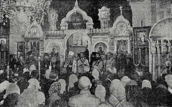 Митрополит Алма-Атинский и Казахстанский Иосиф произносит слово о митрополите Николае (Могилёвском) в день его кончины. Никольский кафедральный собор г. Алма-Аты, 25.10.1972.<br>Ист.: ЖМП. 1973. № 2. С. 29