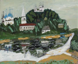 Иван Сотников. Городец, Новгородская область. Холст, масло. Из собрания семьи автора <br> Ист.: ivansotnikov.art