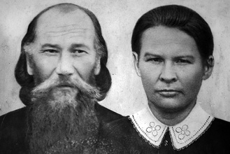 Отец Василий Озерецковский с супругой Ириной. <br> Ист.: О. Василий