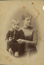 Александра Николаевна Воронцова (Доброва) с сыном Борисом. 1880-е